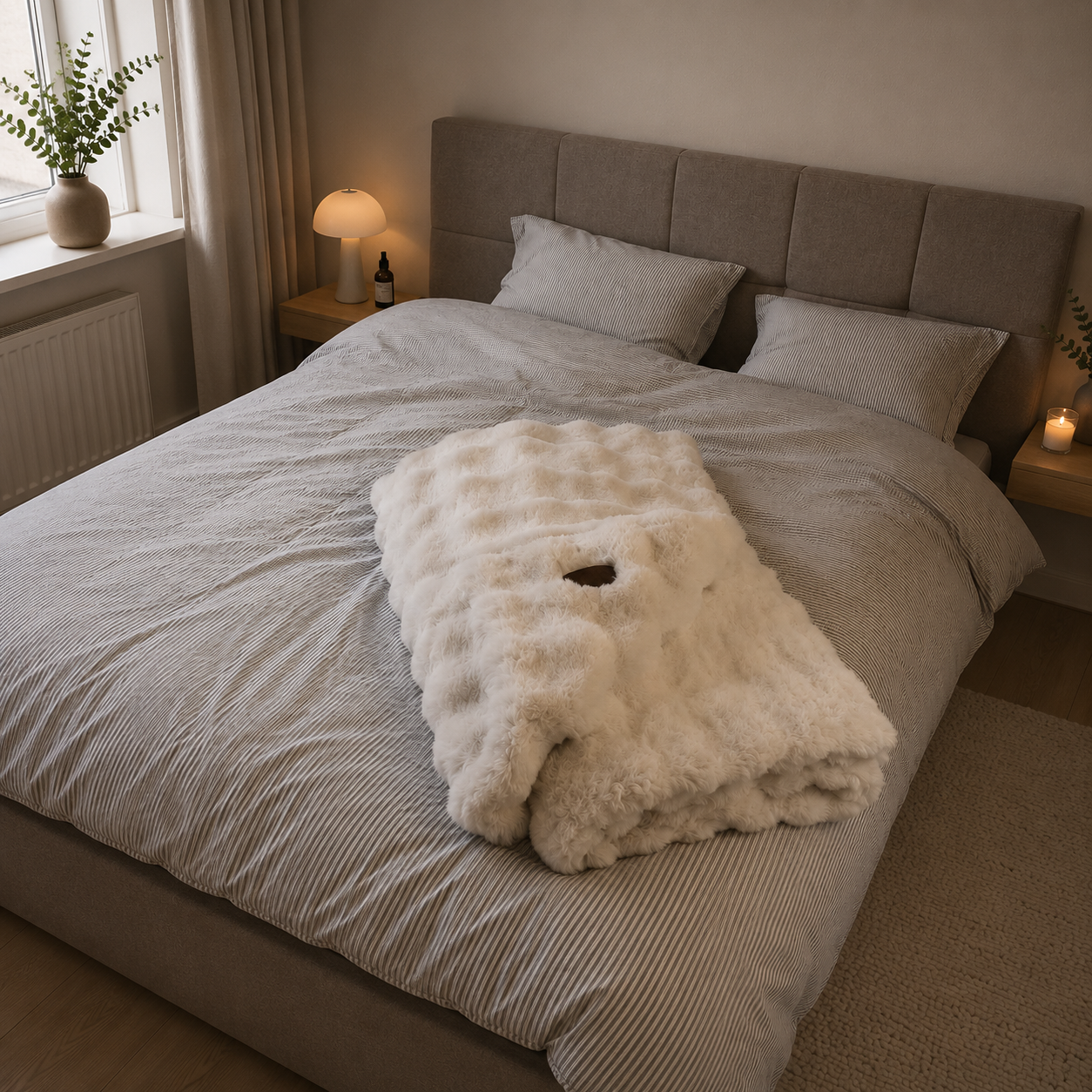 Luksus faux fur sengetaeppe 